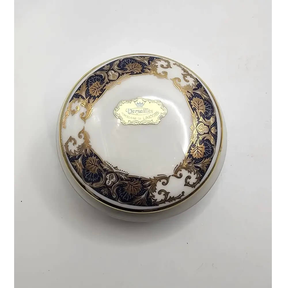 Limoges Blue & Gold Trinket Box