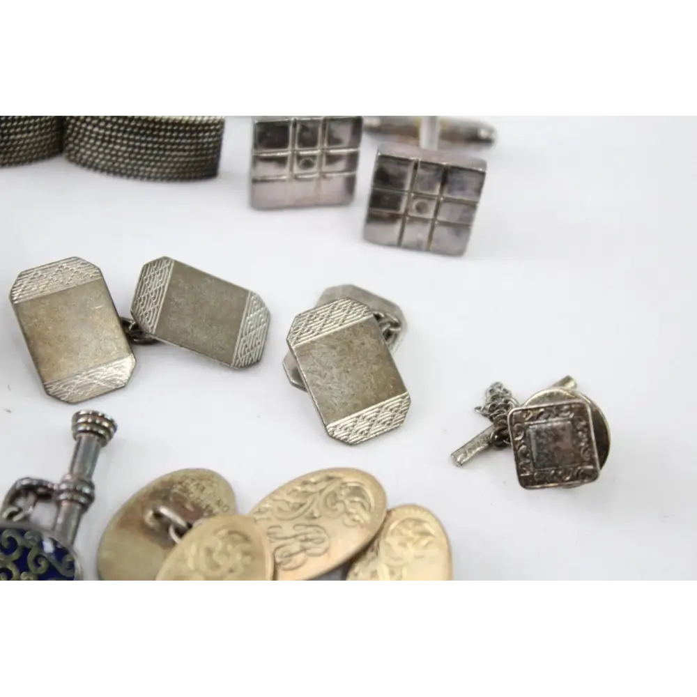 Collection of various metal cufflinks