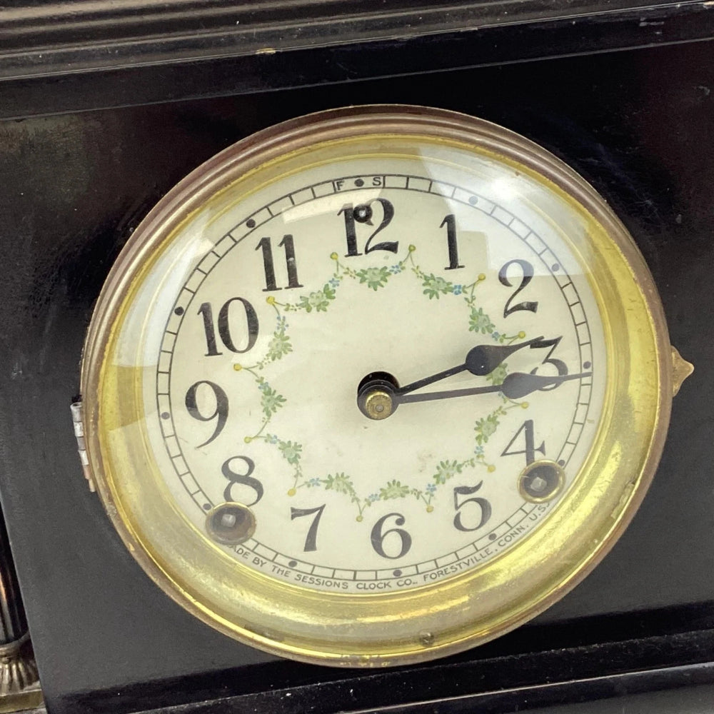 Vintage clock with floral design