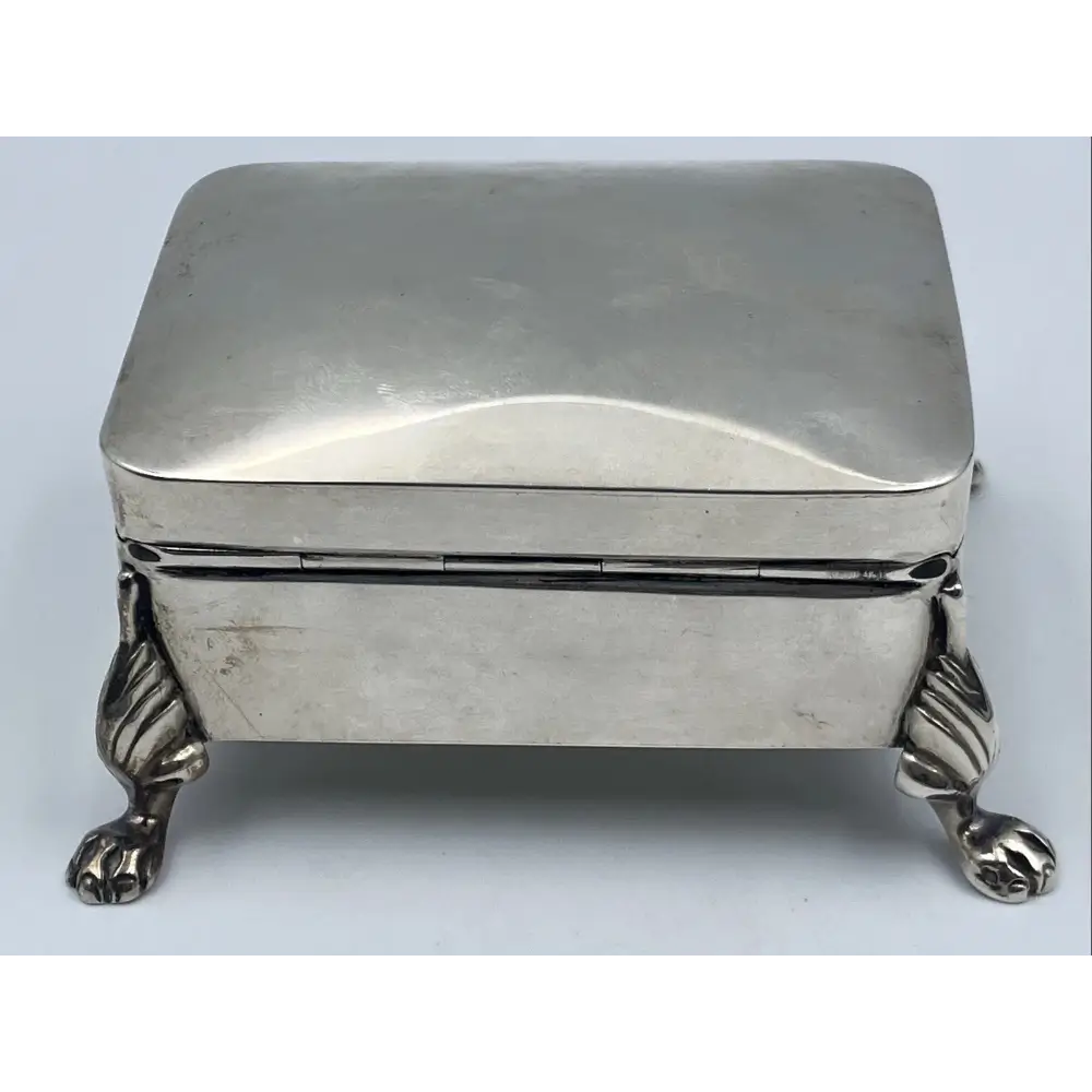 Antique silver trinket box from Edwardian era by Hazlewood
