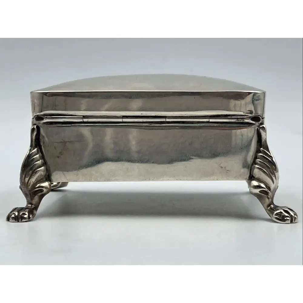 Silver jewelry box with paw feet