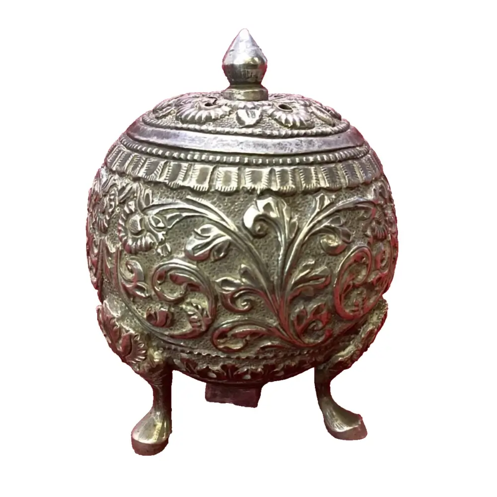 Antique Indian silver saltshaker and cellar set hallmarked 56g