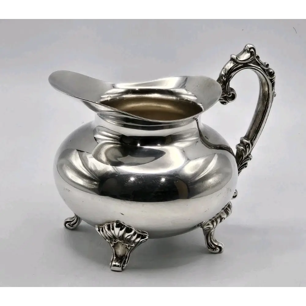 Full set of 5-piece antique silver plated tea and coffee service