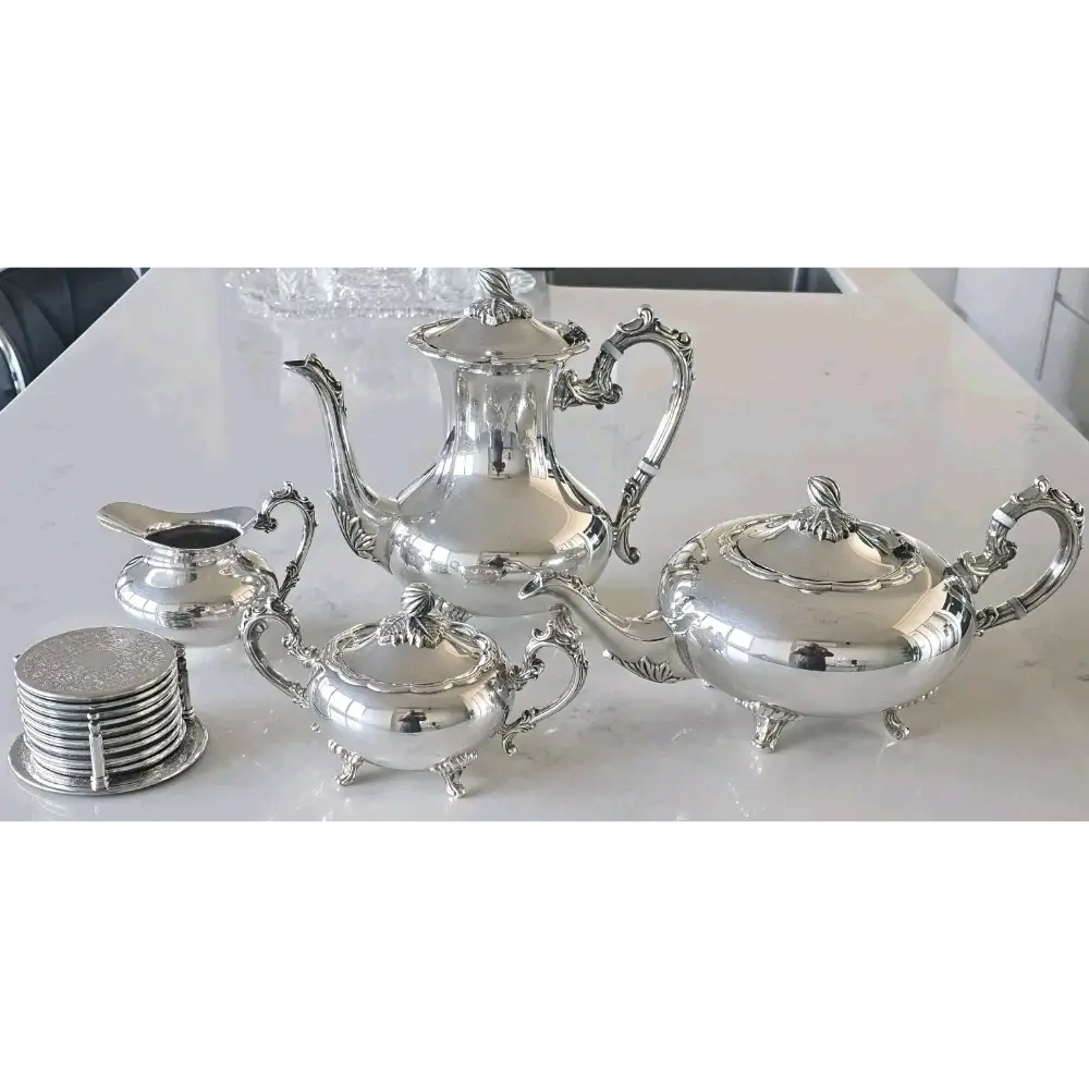 Elegant 5-piece silver plated tea and coffee set for serving