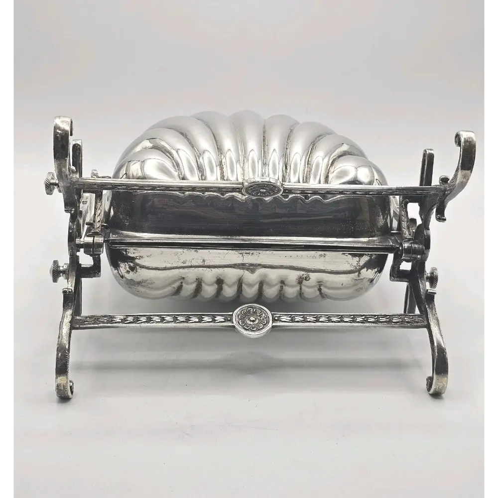 Antique Victorian Silver-Plated Roll-Over Serving Dish Botton View