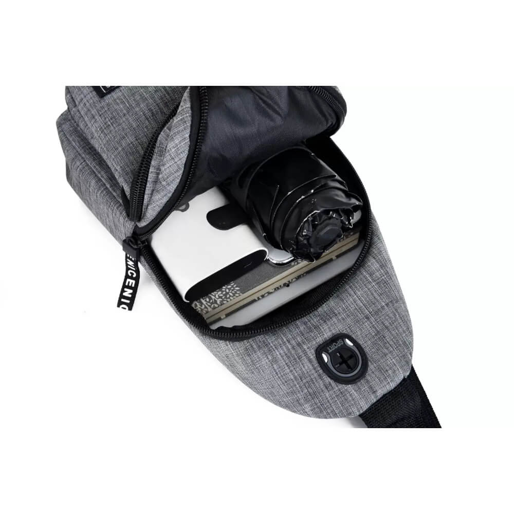 Gray adjustable strap bag