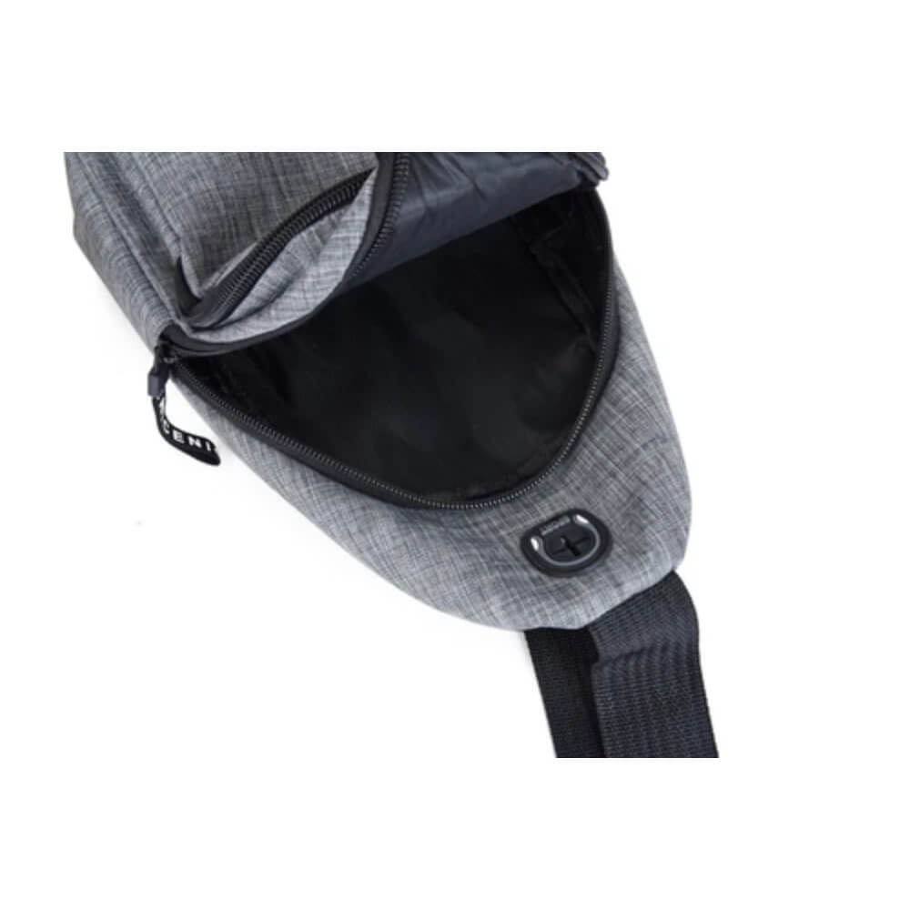 Gray cross body bag