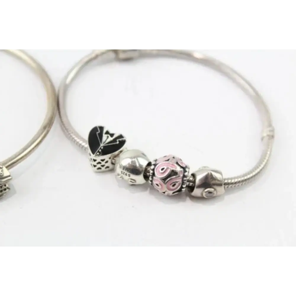 Silver bracelet with decorative beads
