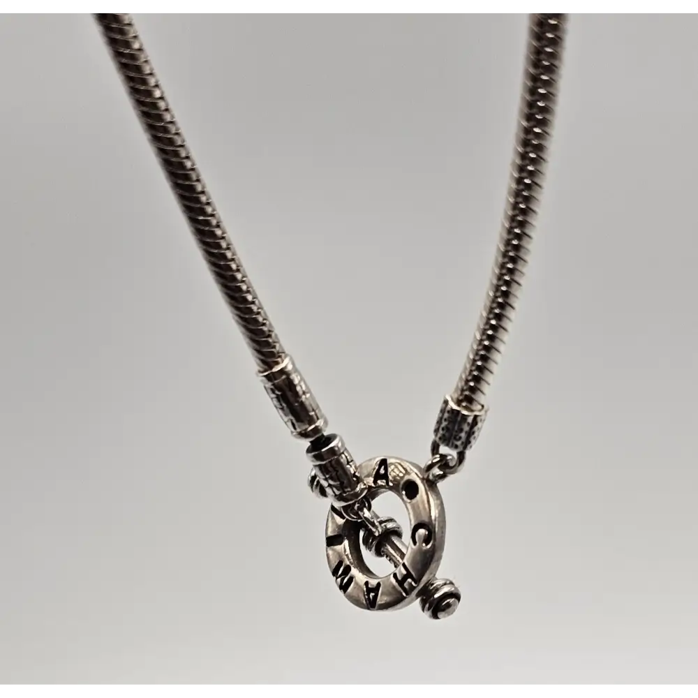 Silver necklace with a unique clasp