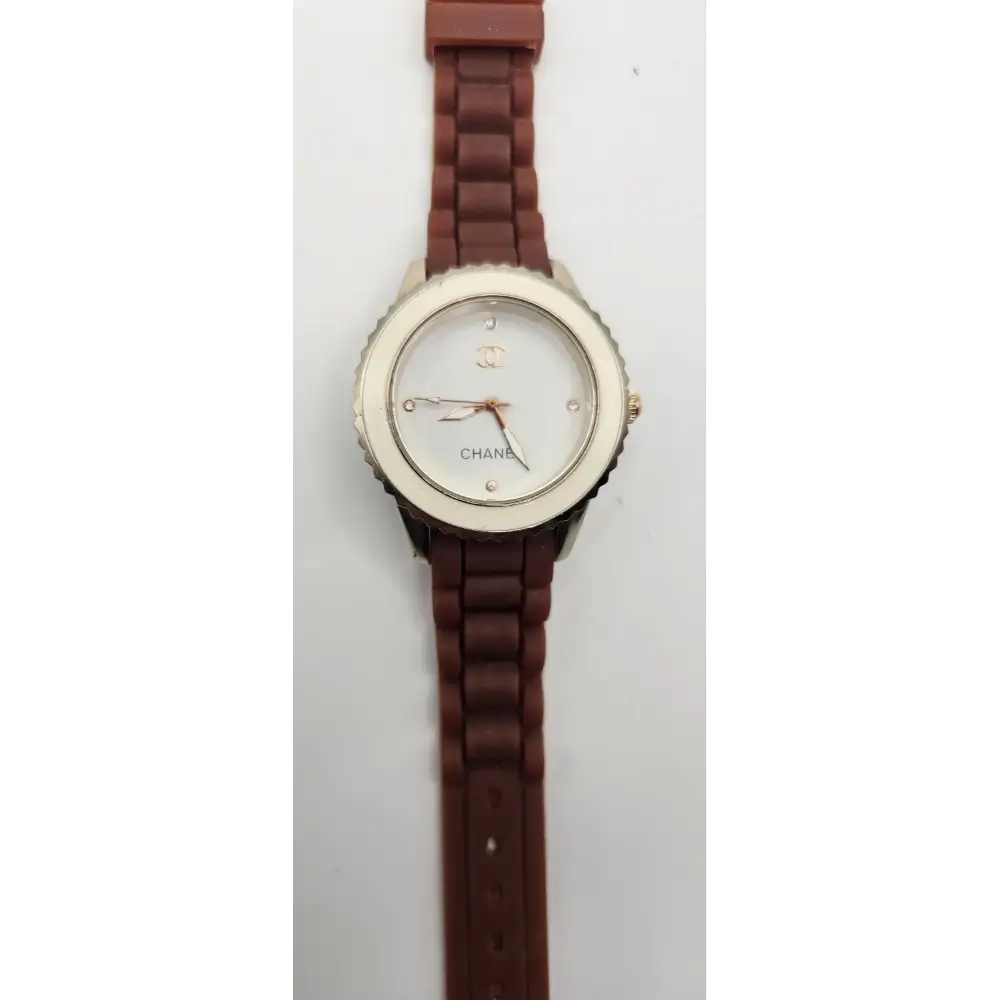 Chanel watch with brown strap