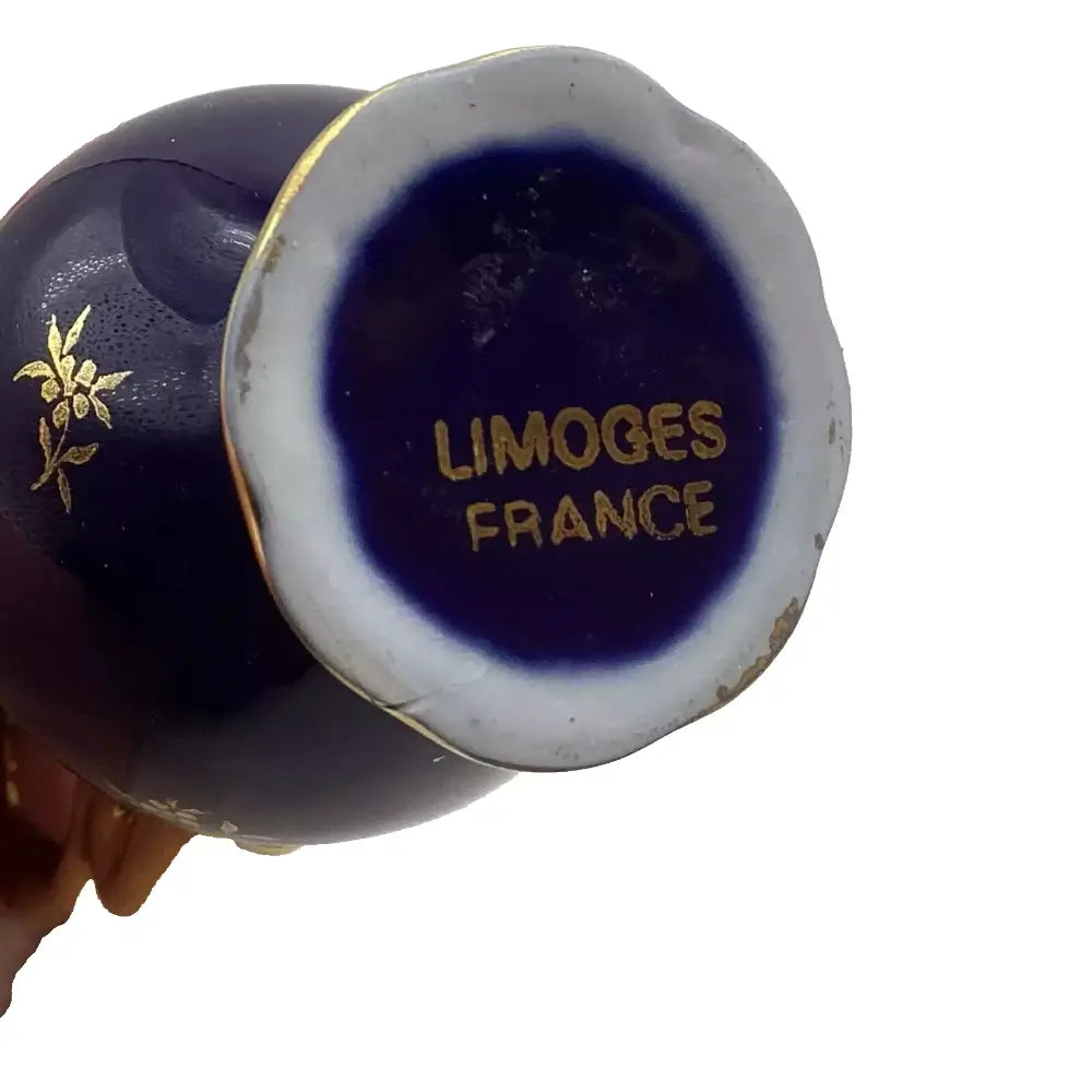LIMOGES FRANCE' text on a blue background