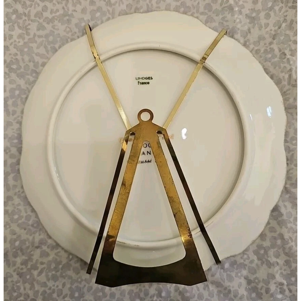 White plate with gold decorative elements