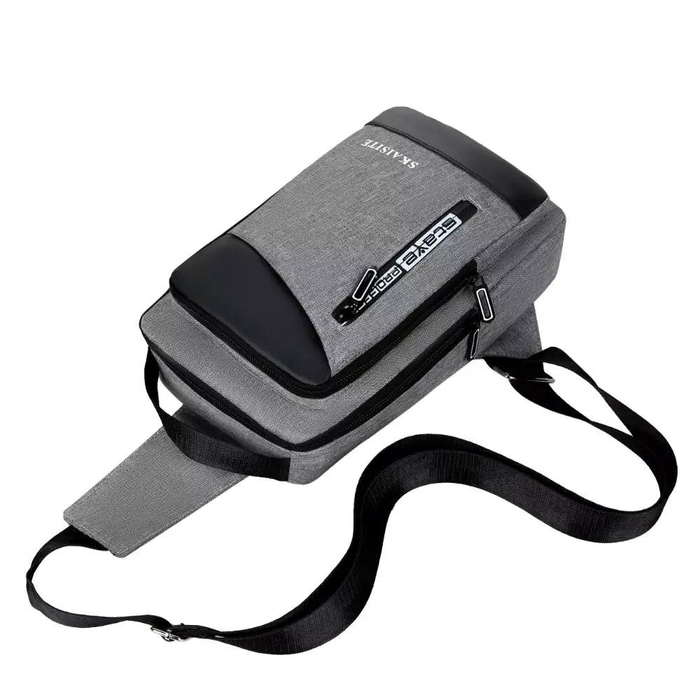 Gray waterproof nylon bag