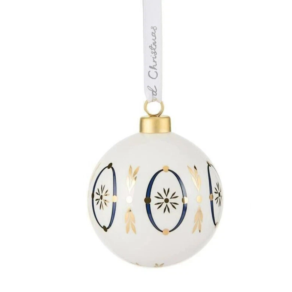 Wedgwood Christmas ornaments set of 2 elegant gold