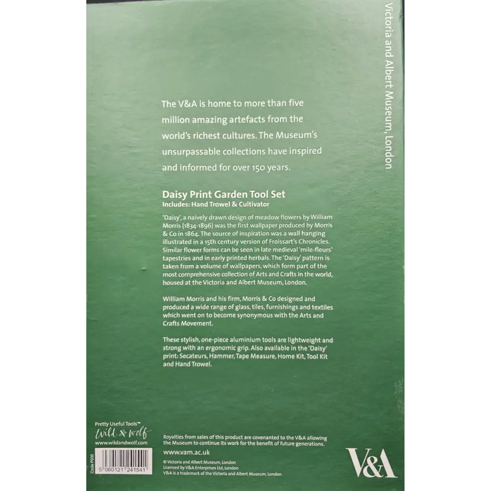 Back cover of a product packaging