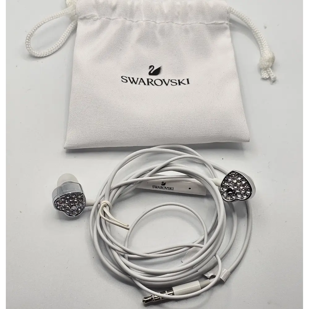 Swarovski earbuds with heart-shaped crystals