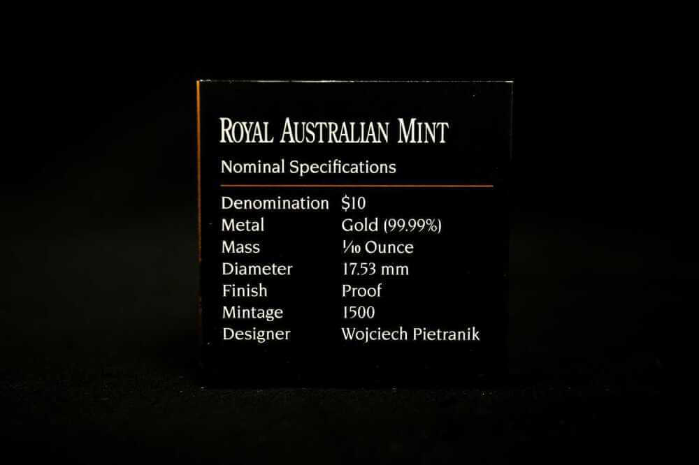 2011 Kangaroo Series gold proof coin Royal Australian Mint certificate of authenticity 1/10 oz
