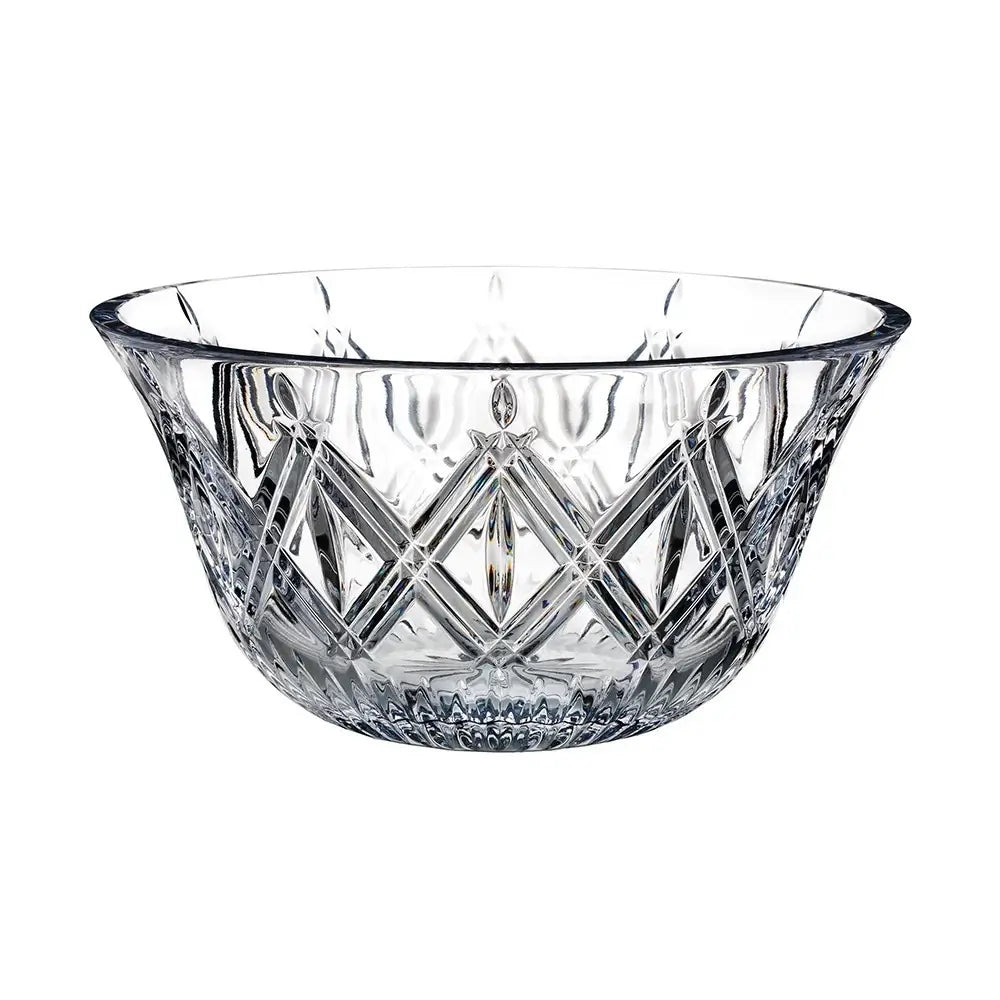 Clear crystal bowl with geometric design