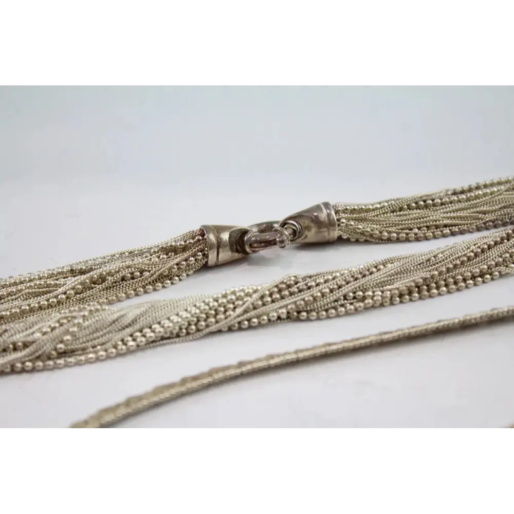 Multistrand beaded necklace with a clasp