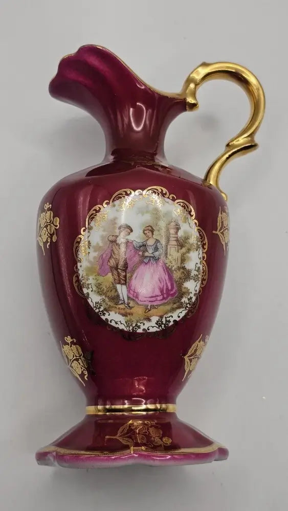Decorative purple vase with gold accents