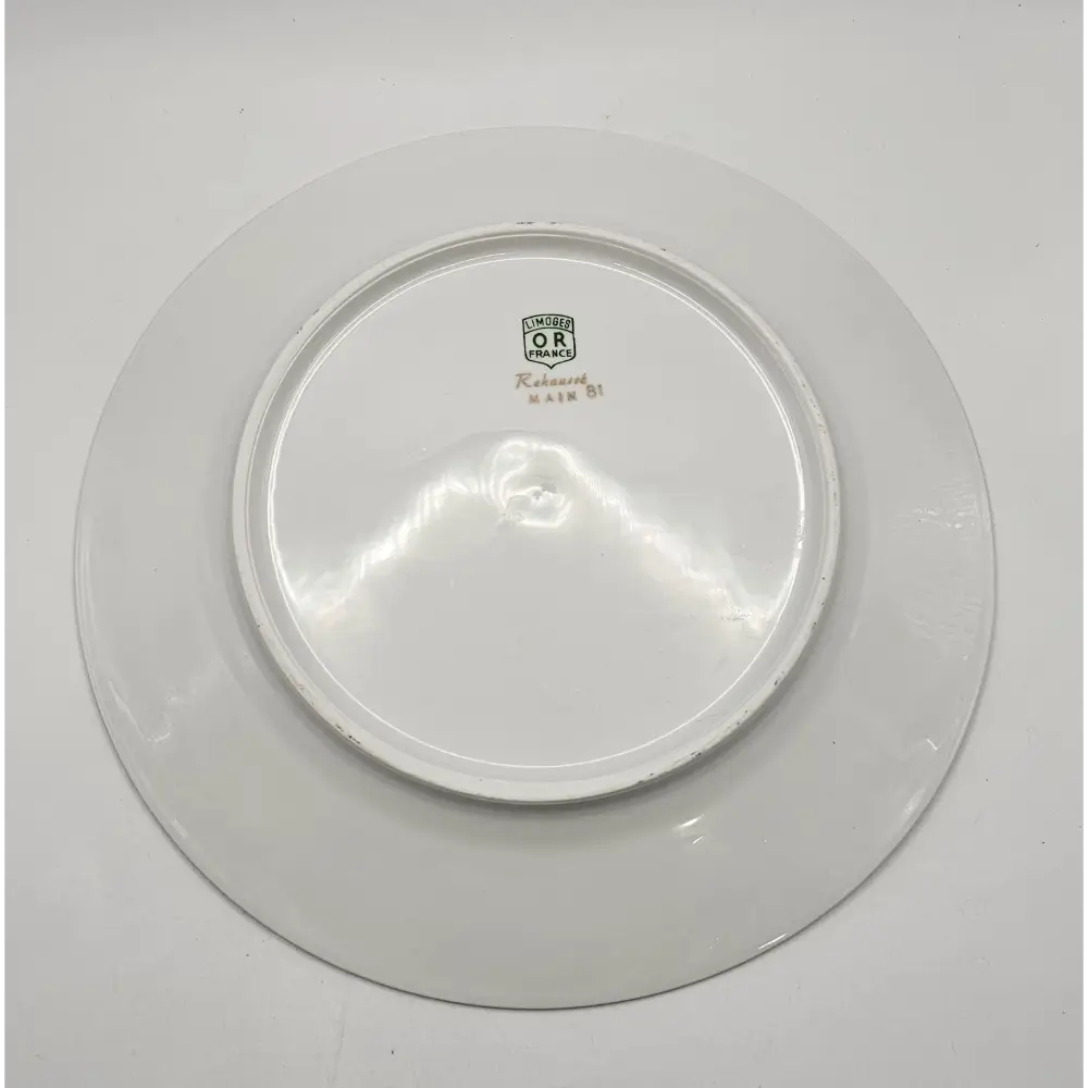 White ceramic plate with a visible brand