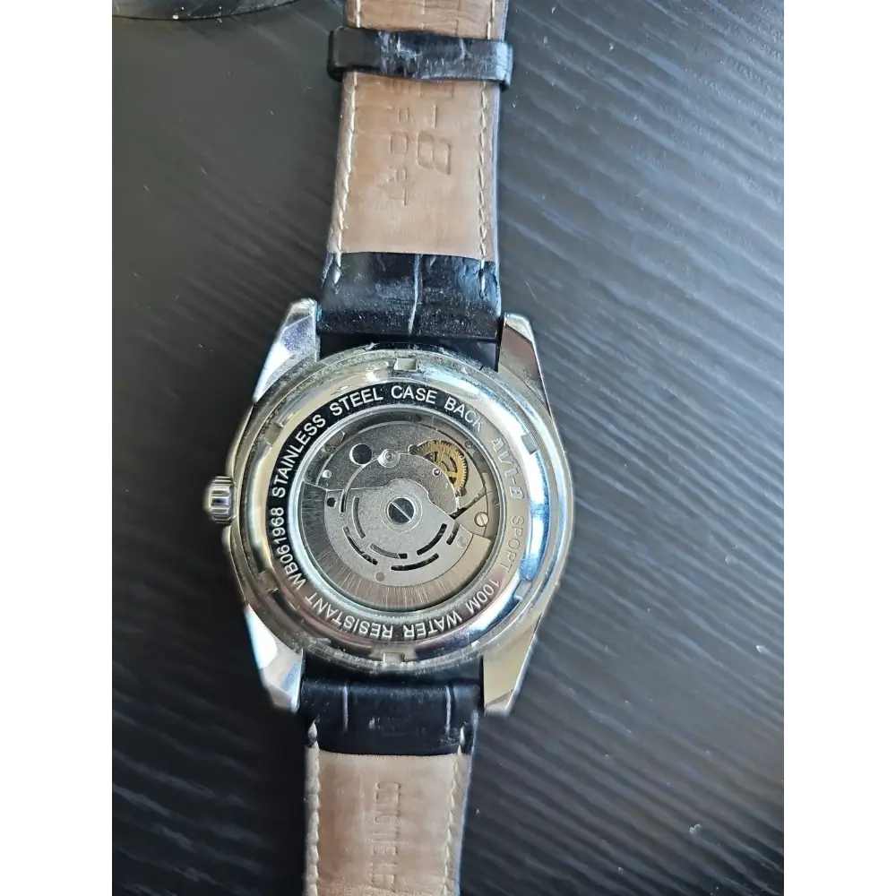 Watch case with visible brand name
