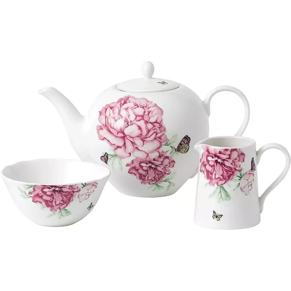 Royal Albert Miranda Kerr Tea Set 15-Piece - Floral Teapot and Cups