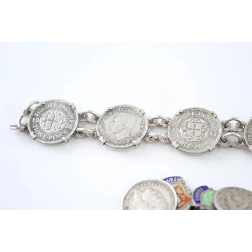 Silver coin bracelet