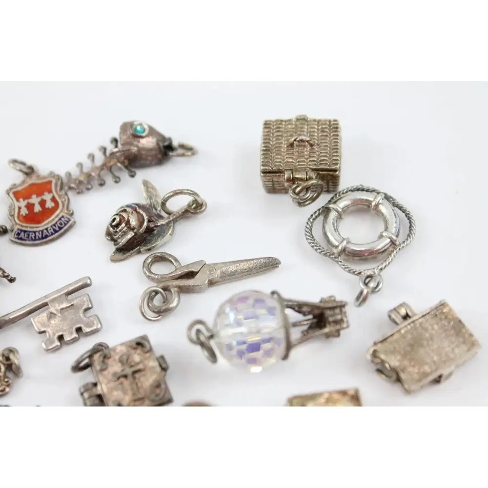 Collection of various silver charms