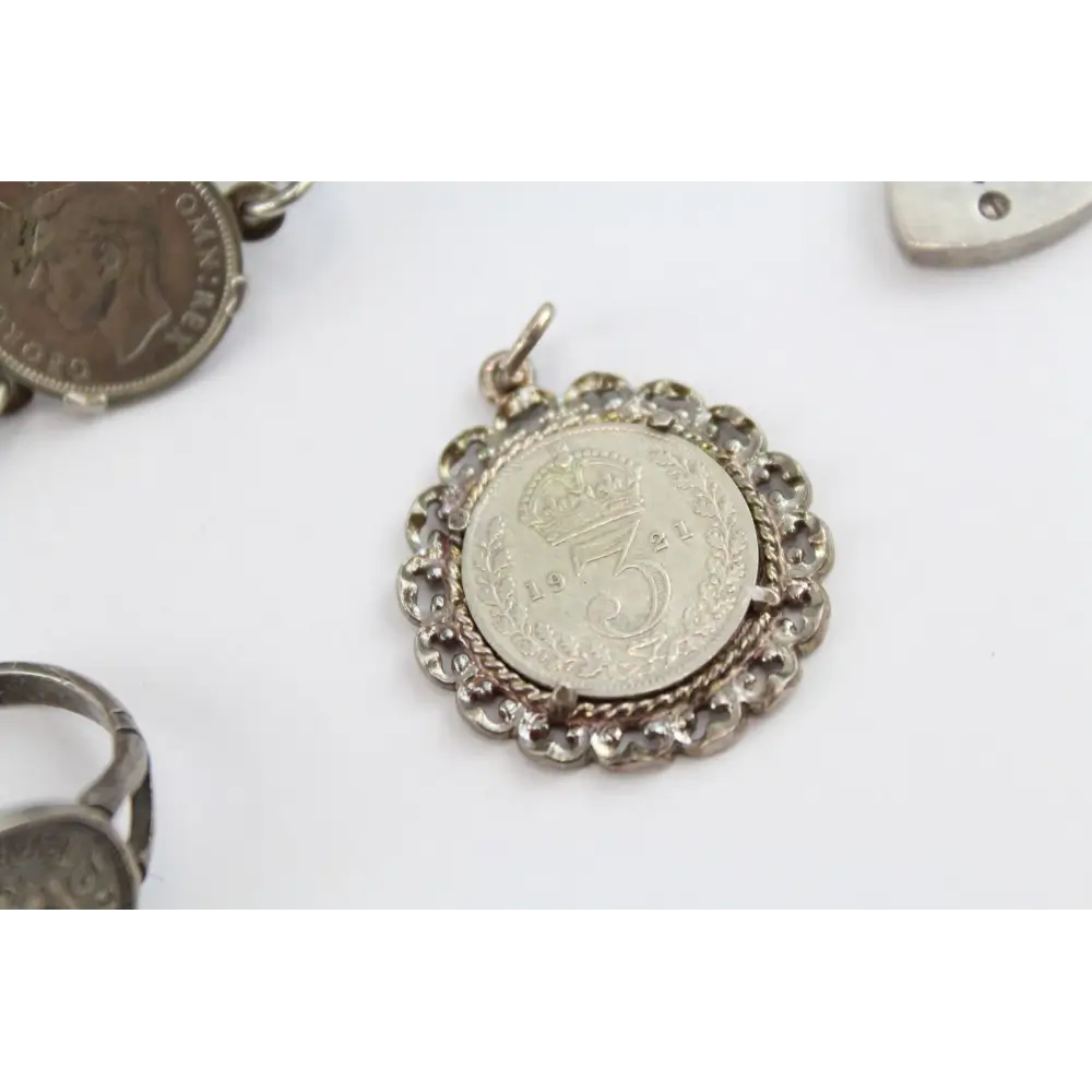 Silver pendant with a coin design