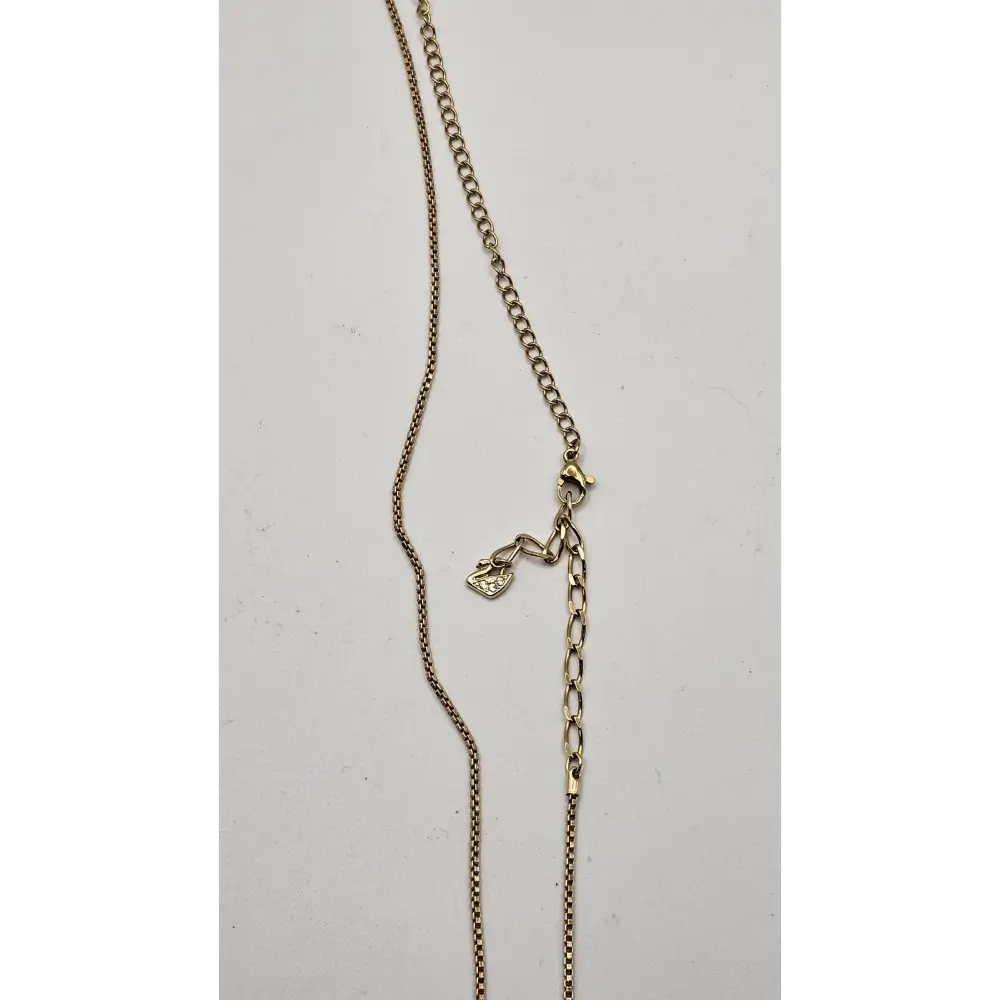 Swarovski Gold Tone Multi-Ring Pendant Necklace with Rhinestones
