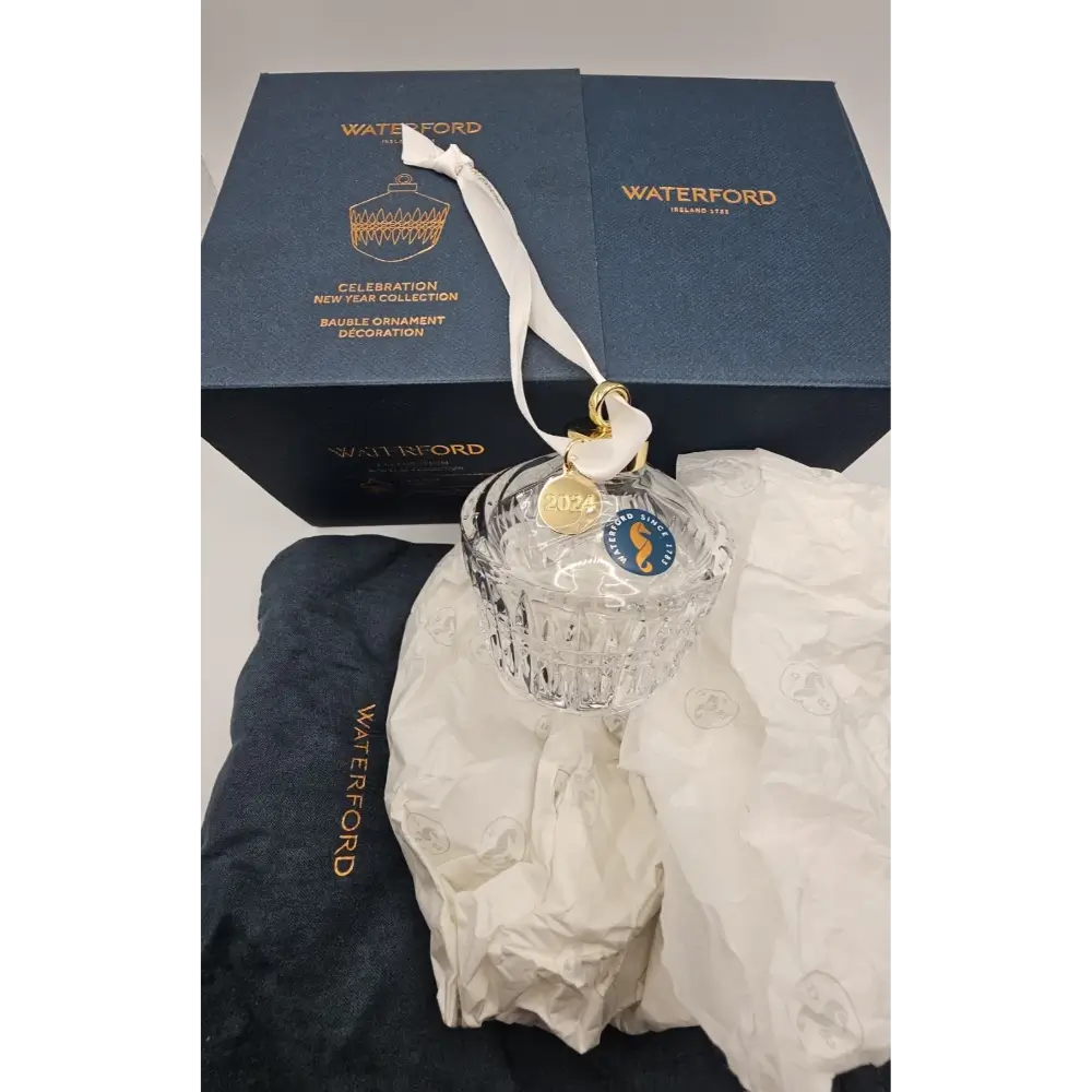 Crystal ornament with 'Waterford' branding