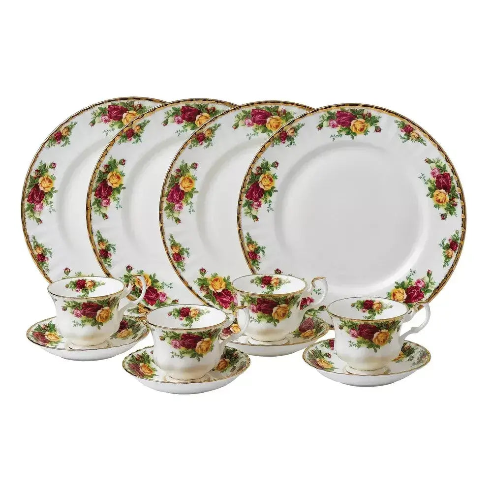 Elegant Royal Albert dinner plate from Old Country Roses set