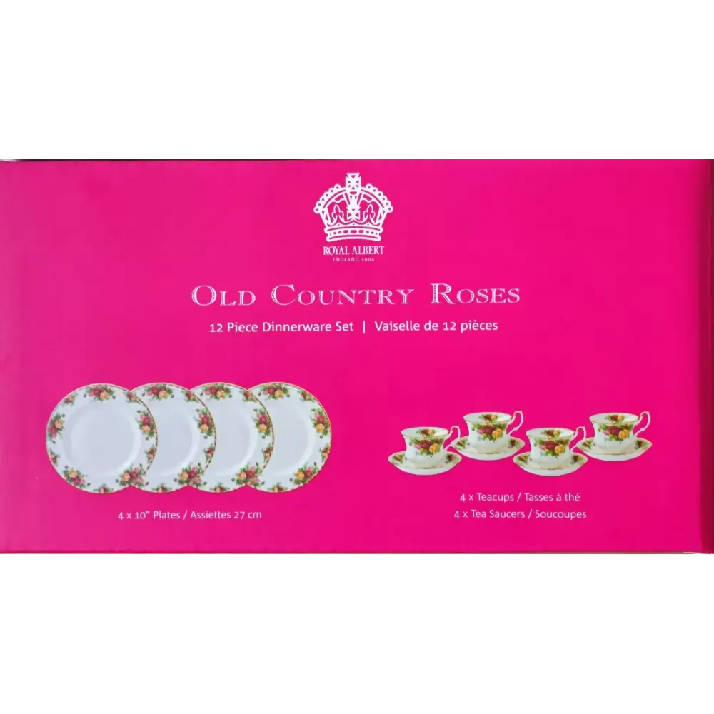 Royal Albert Old Country Roses dinnerware set packaging