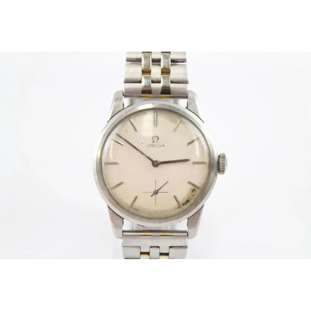 Vintage Omega watch with silver metal strap