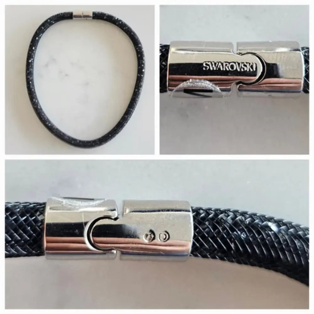 Close-up of a Swarovski Necklace clasp with detailed view on a light background