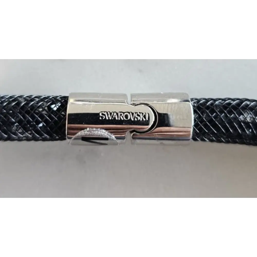 Black braided cord with a silver Swarovski clasp
