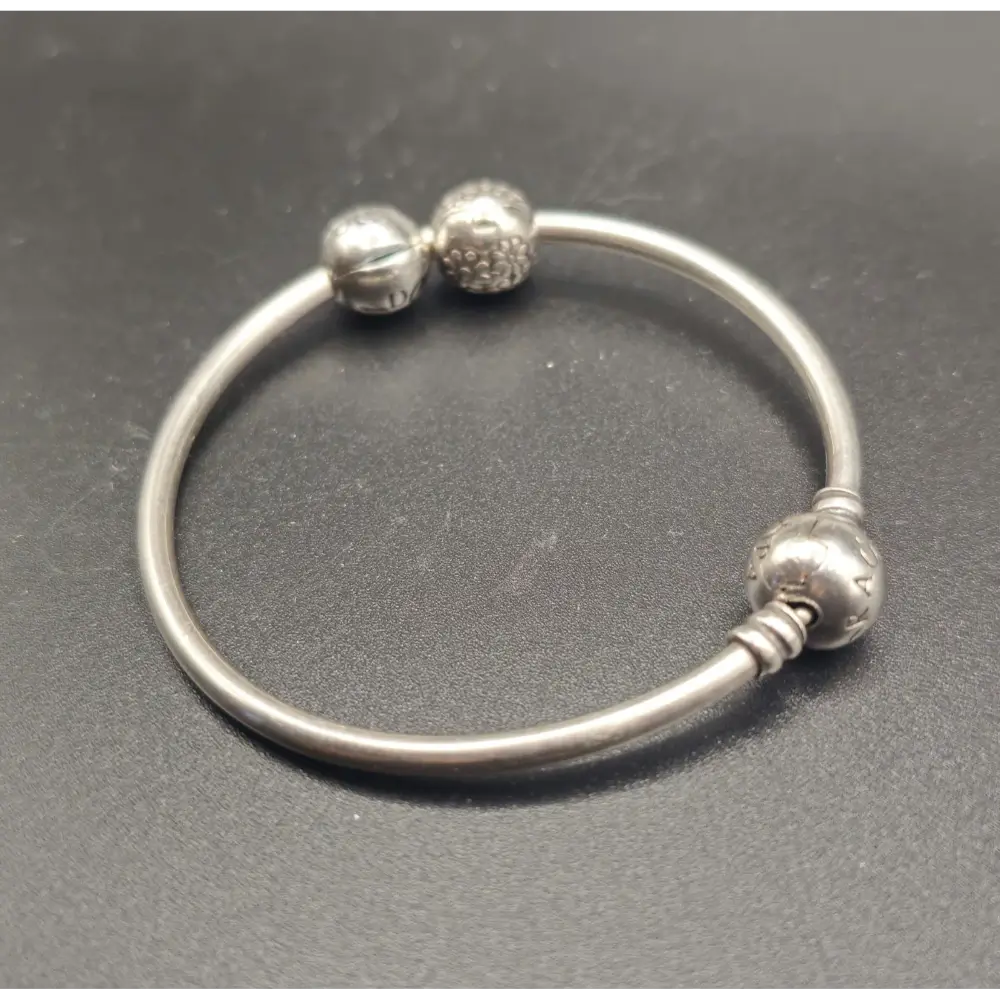 Silver bracelet with beads