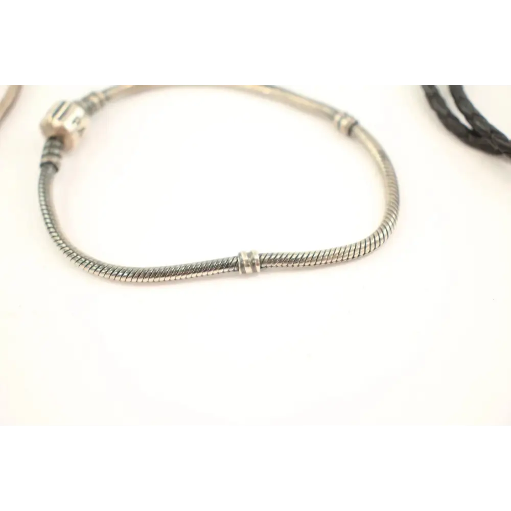 Silver bracelet on a white background