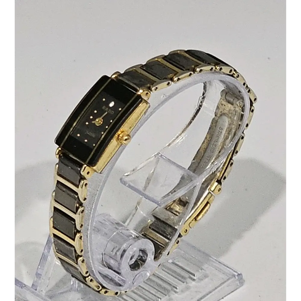 Rado Jubile Women's Analog Watch (Gold Tone & Black Ceramic, Quartz)