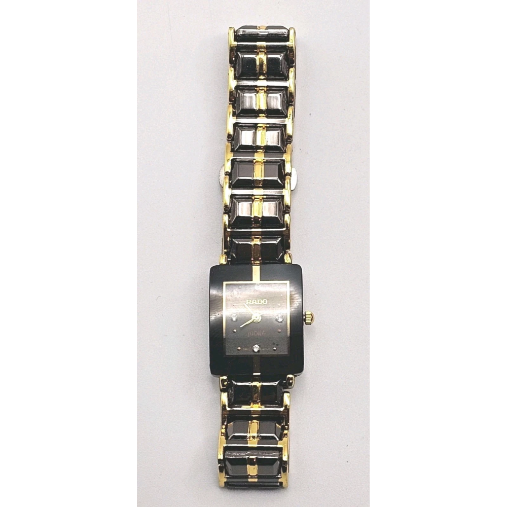 Black and gold watch