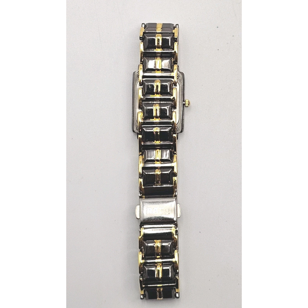 Black and gold watch