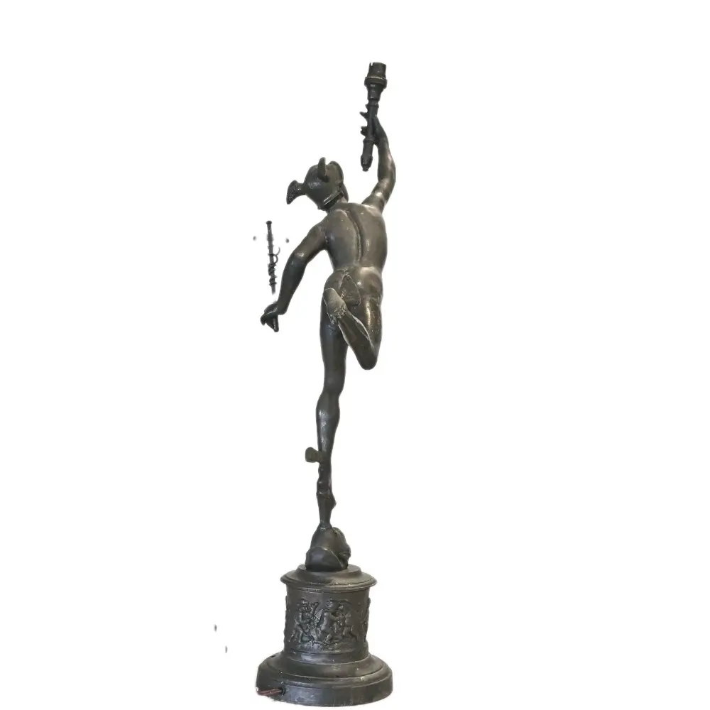 Art Deco Bronze Mercury Sculpture Side View