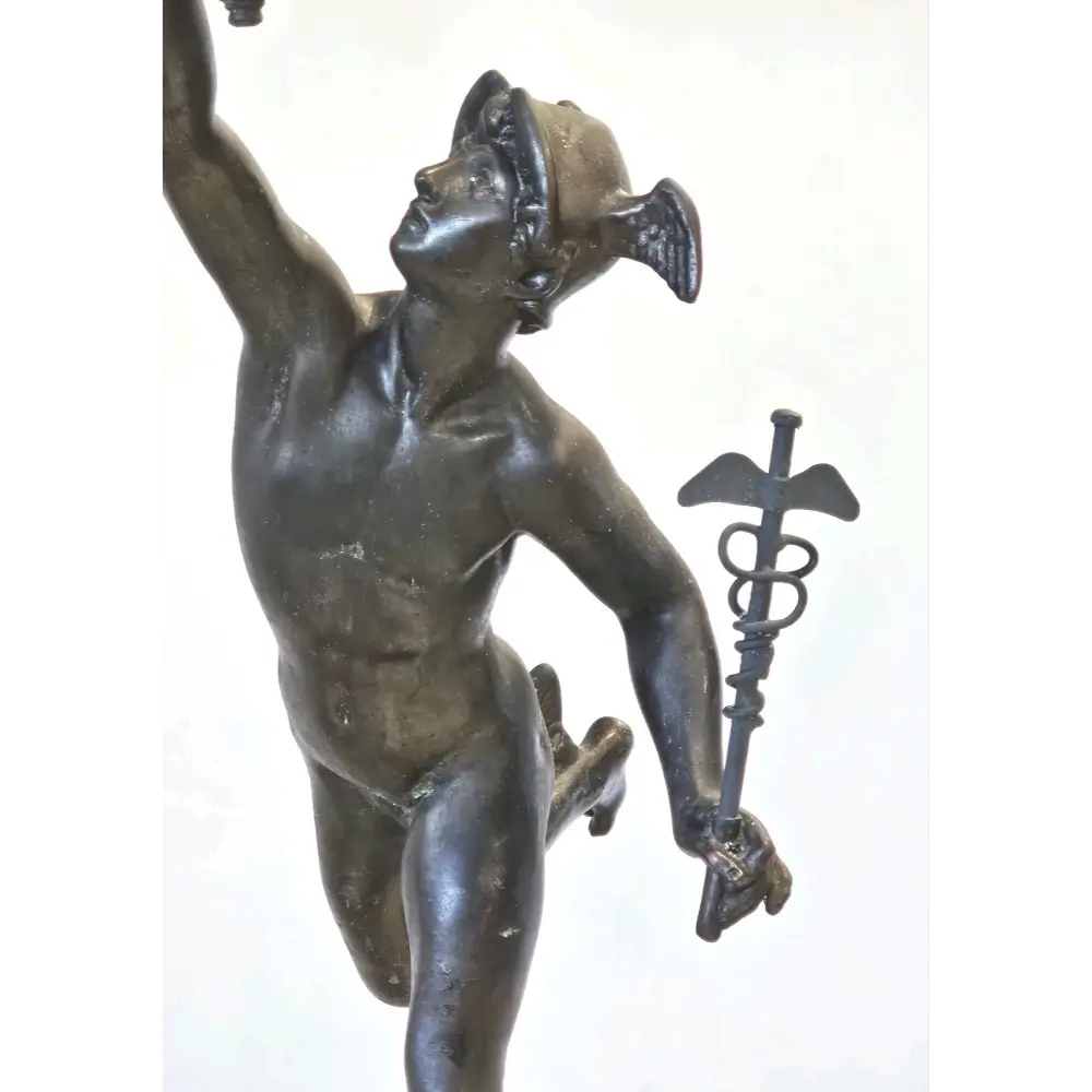 Ancient Roman Inspired Bronze Mercury Statue