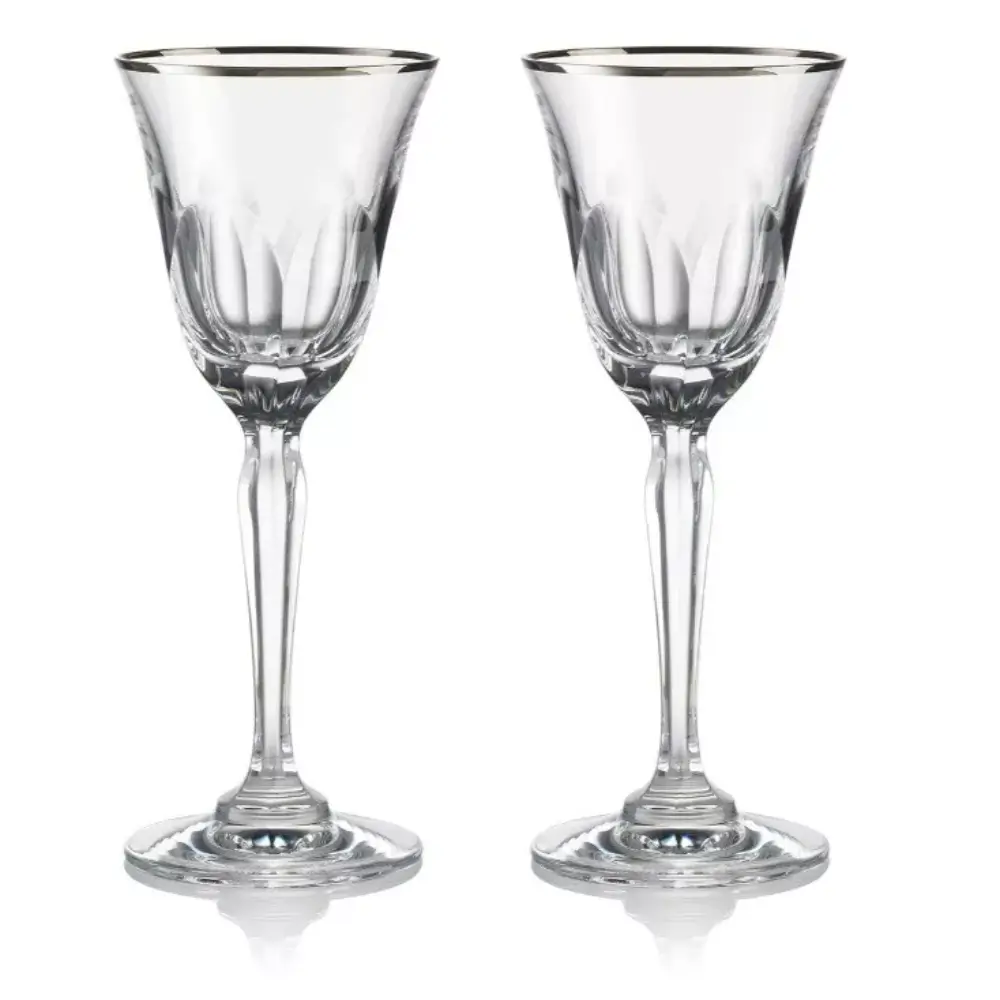 Rogaska Aulide Platinum white wine glasses