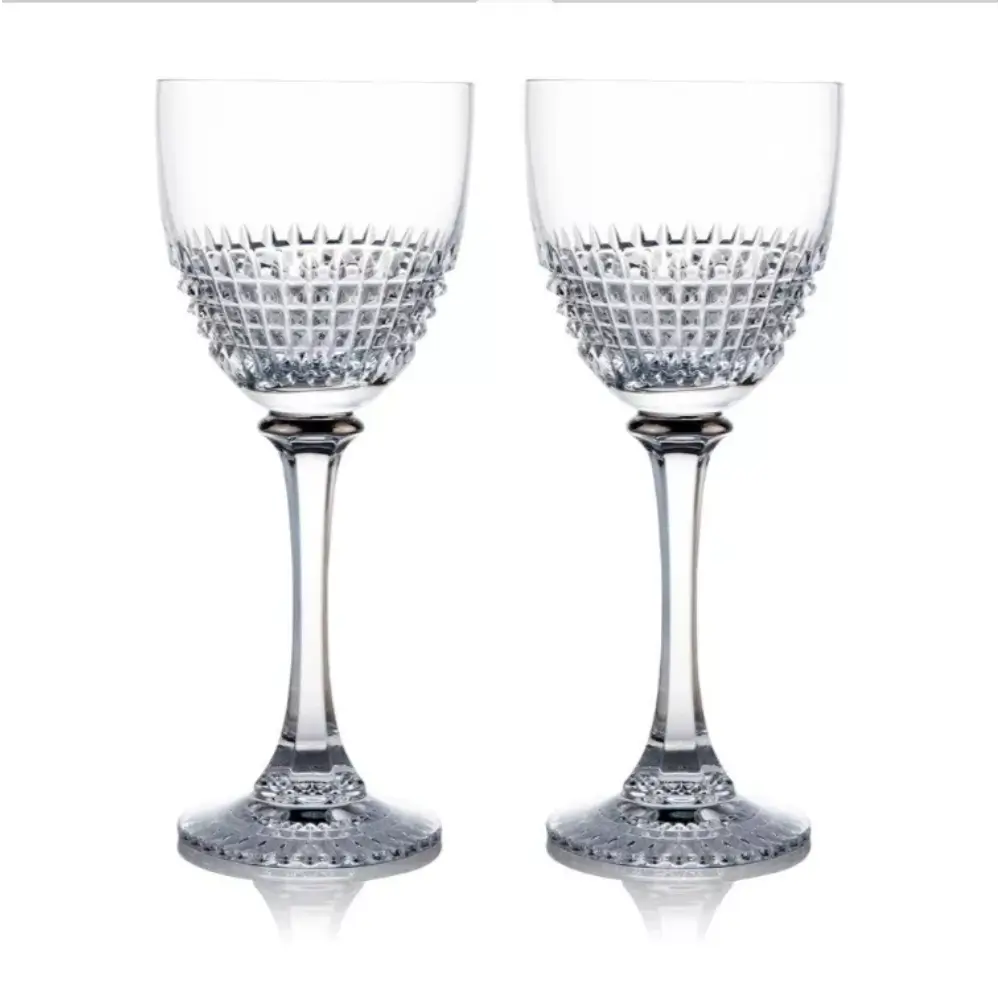 Two crystal wine glasses