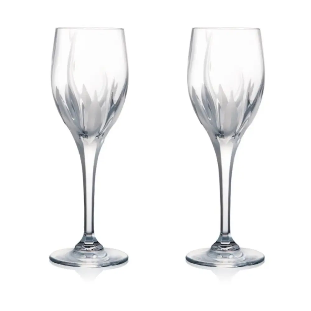 Two clear wine glasses