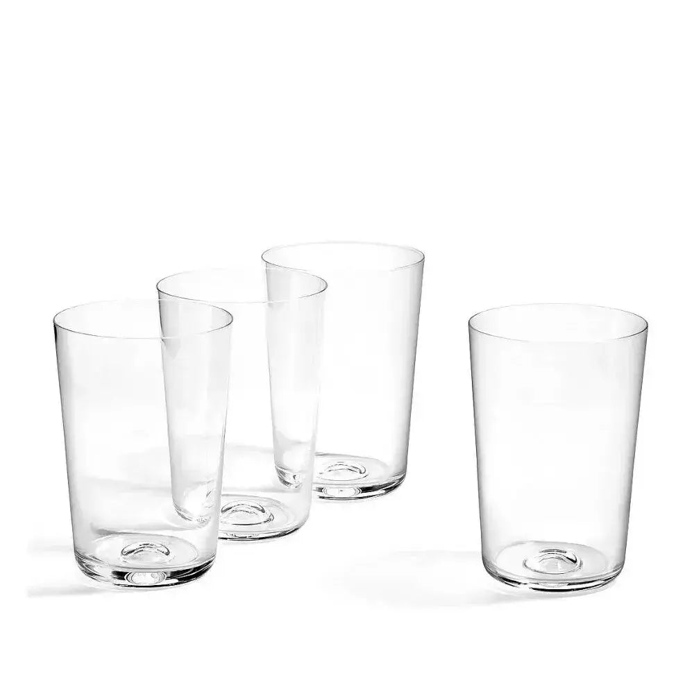 Set of four clear glass tumblers