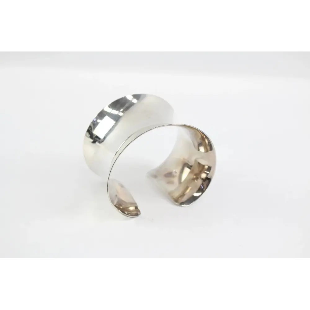 Silver cuff Bangle on a white background