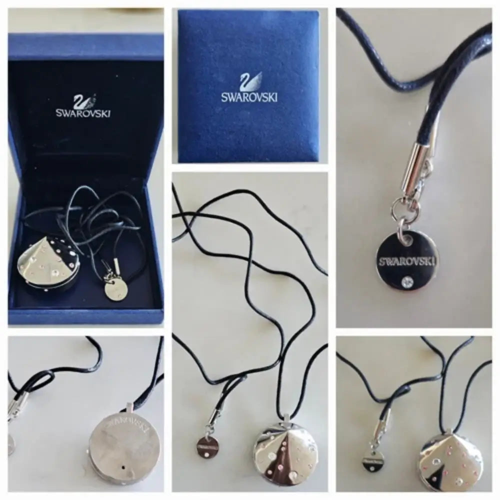 Swarovski necklace with pendant in packaging, close-up of pendant